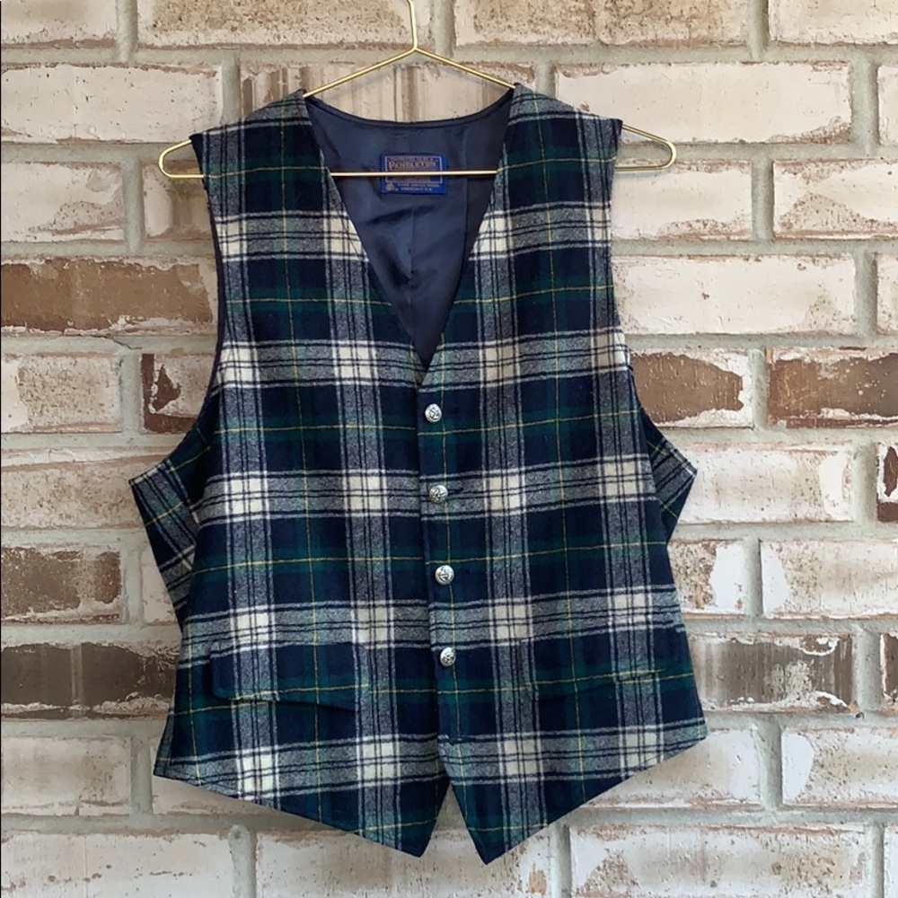 Pendleton Vintage Tartan Plaid Vest Sz M/L